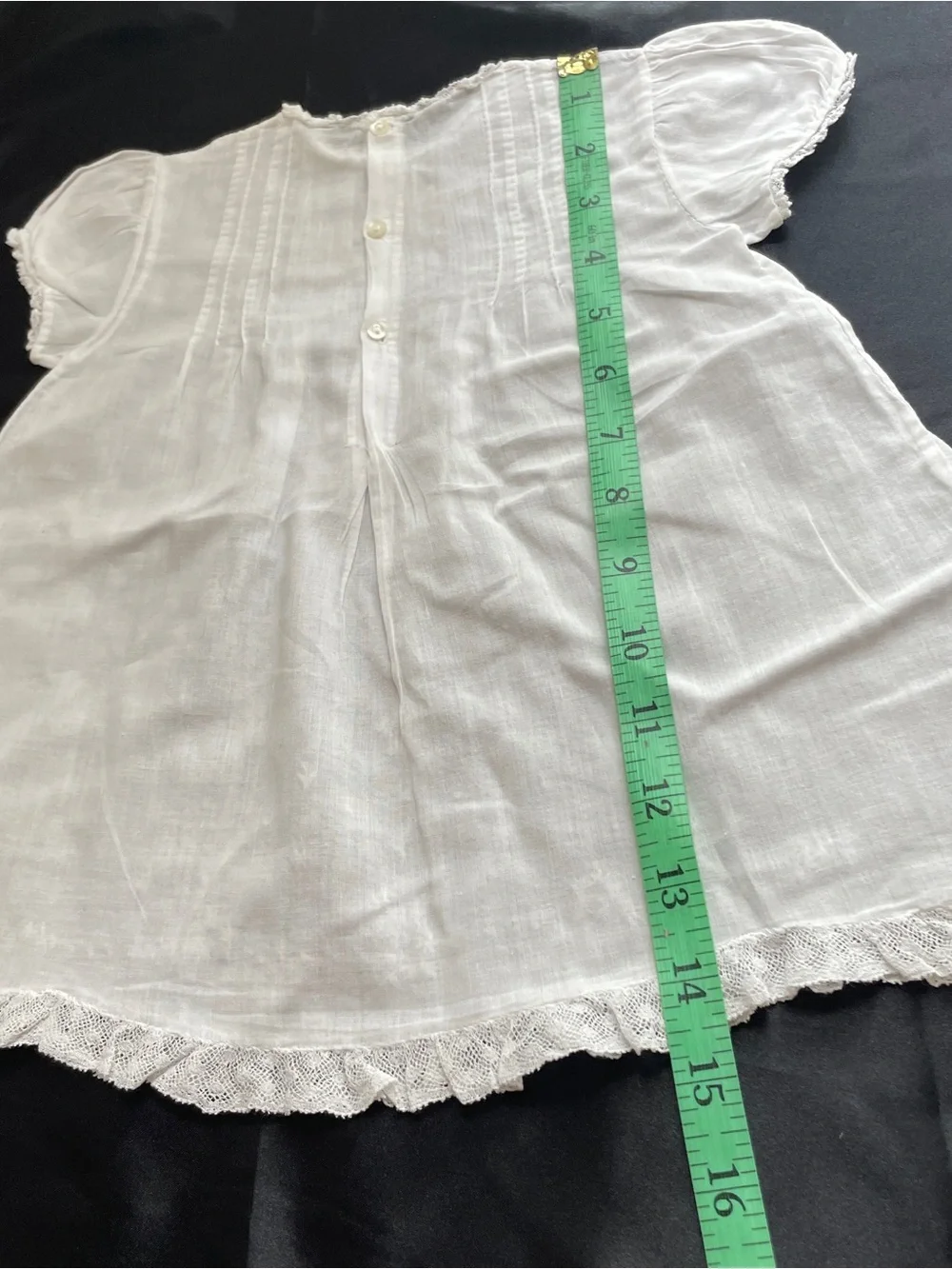 Vintage Baby Dress 1T Christening Baptism Flower Girl White Lace Hand Embroidery